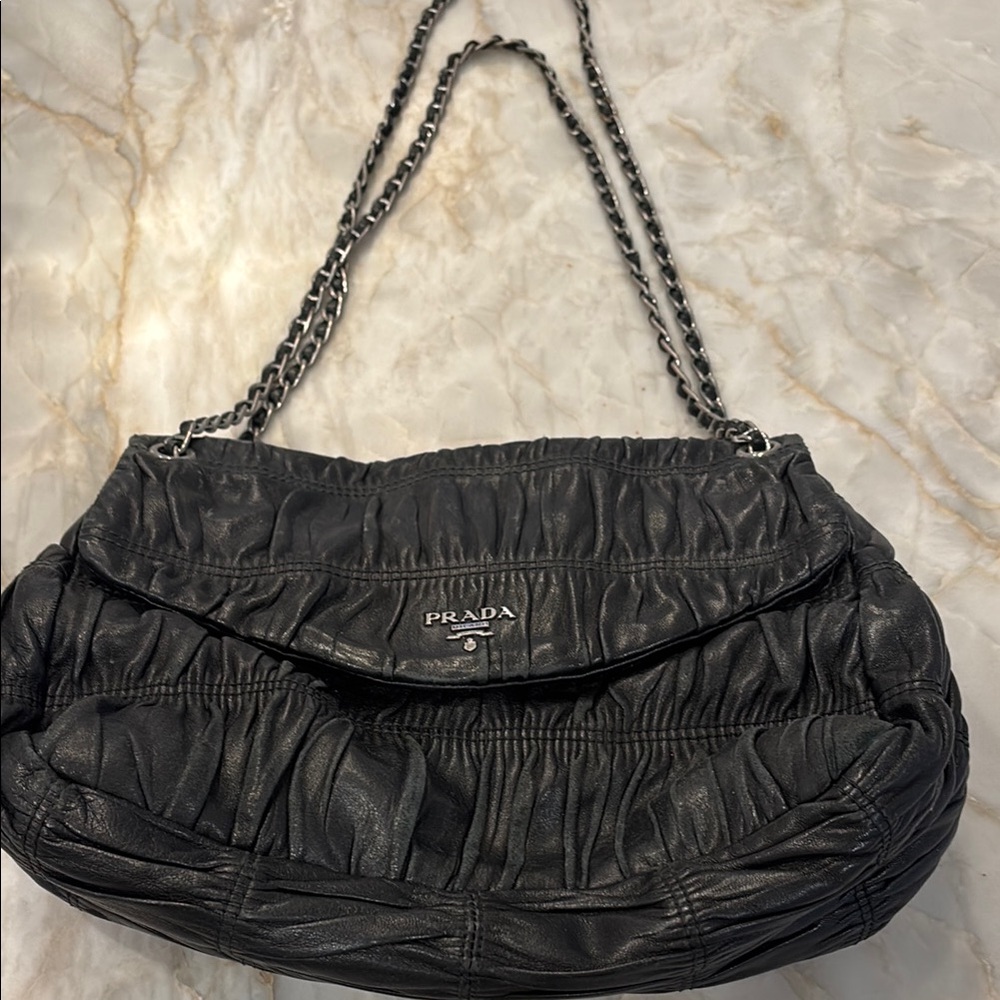 Prada leather bag with chain